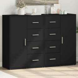 vidaXL Fekete Tálalószekrény Szett - 2 db - 60x31x84 cm (3276589)