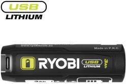 RYOBI USB Lithium 3.0Ah akkumulátor, töltöttségiszint-jelzővel és power bank funkcióval, USB-C kábellel | RB4L30 (5133006224) (5133006224)
