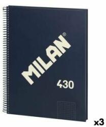 MILAN Notebook Milan 430 Albastru A4 80 Frunze (3 Unități)