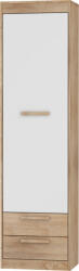 WIPMEB MAXIMUS 01 szekrény fényes fehér/sonoma tölgy - smartbutor