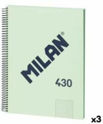 MILAN Notebook Milan 430 Verde A4 80 Frunze (3 Unități)