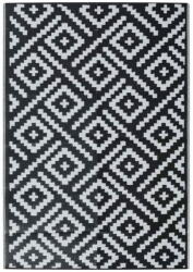  Vidaxl fekete-fehér PP kültéri szőnyeg 160 x 230 cm 368573