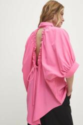 ANSWEAR pamut ing női, galléros, rózsaszín, relaxed - rózsaszín S - answear - 17 990 Ft