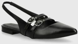 Alohas bőr balerina cipő Wren fekete, nyitott sarokkal, S100495-01 - fekete Női 37