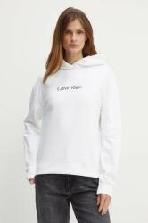 Calvin Klein pamut melegítőfelső fehér, női, nyomott mintás, kapucnis, K20K205449 - fehér M