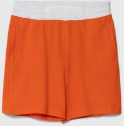 United Colors of Benetton gyerek pamut rövidnadrág narancssárga, állítható derekú - narancssárga 130 - answear - 9 290 Ft