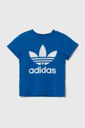 Adidas gyerek pamut póló TREFOIL TEE nyomott mintás - kék 146