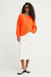 American Vintage gyapjúkeverék pulóver könnyű, női, narancssárga - narancssárga XS/S