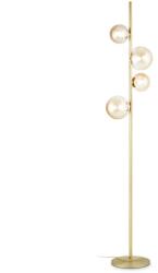 Ideal Lux Lampadar Perlage 317816, L: 32 cm H: 164 cm, 4x4W G9 LED, metal alamă, sticlă ambră (317816)