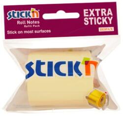STICK'N Rezerva notes autoadeziv in rola cu dispencer, 50mmx10 m, galben pastel, STICK'N (HO-21696) - roveli