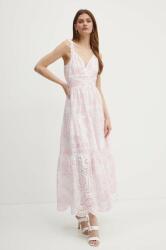 GUESS pamut ruha PALMA rózsaszín, maxi, harang alakú, W4GK46 WG571 - rózsaszín XL