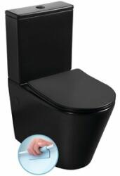 SAPHO Paco rimless monoblokkos wc, alsó/hátsó kifolyású, ülőke nélkül, 38x64cm, duálgombos öblítőmechanikával