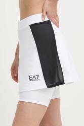EA7 Emporio Armani sportos szoknya fehér, mini, harang alakú - fehér M