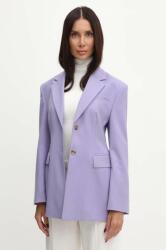 Boss gyapjú kabát lila, sima, egysoros gombolású, 50518411 - lila 40