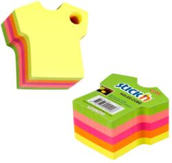 STICK'N Stick notes cub color, 70x70 mm, tricou, 5 culori neon STICK'N (HO-21400) - roveli