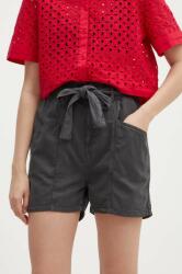 Pepe Jeans rövidnadrág VALLE női, szürke, sima, magas derekú, PL801097 - szürke S