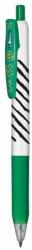 Zebra Zseléstoll, 0, 33 mm, nyomógombos, csíkos test, ZEBRA "Sarasa Clip", zöld (TZ48294) - pritone