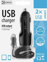 EMOS Univerzális USB autós töltő 15.5W V0217 (V0217)