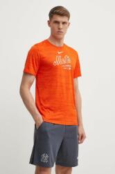 Nike t-shirt New York Mets narancssárga, férfi, nyomott mintás - narancssárga XL
