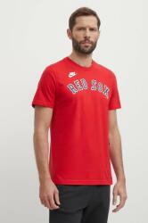 Nike pamut póló Boston Red Sox piros, férfi, nyomott mintás - piros L