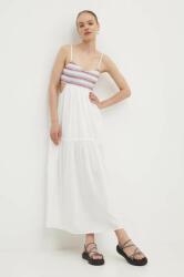 Roxy ruha HOT TROPICS fehér, maxi, harang alakú, ERJWD03800 - fehér M