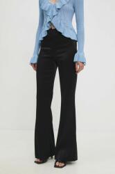 Answear Lab nadrág női, fekete, magas derekú trapéz - fekete S - answear - 21 990 Ft