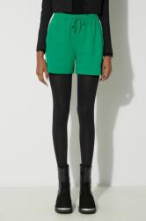 adidas Originals rövidnadrág 3-Stripes French Terry női, zöld, nyomott mintás, magas derekú, IP0697 - zöld M