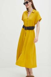 MEDICINE ruha sárga, midi, harang alakú - sárga XL