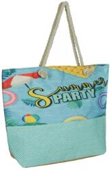 Judu Tengerparti strand hangulatú mintás homok színű hátoldalú vászon strandtáska (56-1 homok)