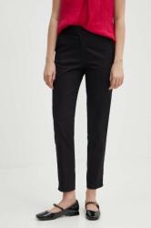 Sisley nadrág női, fekete, közepes derékmagasságú egyenes - fekete 34 - answear - 19 990 Ft