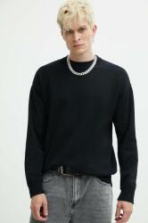 HUGO BOSS pamut pulóver könnyű, fekete - fekete XL