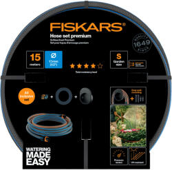 Fiskars Fiskars Locsolótömlõ szett, 13 mm-es (1/2) tömlõvel, tartóval 15 m Q4 kif 1027678