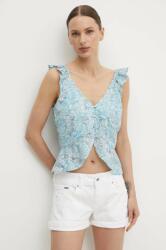 Pepe Jeans pamut top EMILIA mintás, PL304799 - kék XS