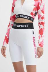 Plein Sport rövidnadrág női, fehér, mintás, magas derekú - fehér L - answear - 49 990 Ft