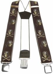 TifanTEX Bretele pentru pantaloni craniu de pirat (Bretele late pentru) (0125D8)
