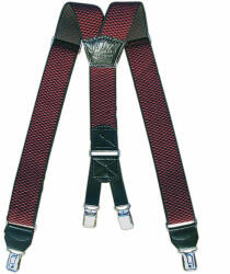 TifanTEX Bretele pentru pantaloni, bordo, lățime 4 cm + 4 cleme din oțel () (0126E2)