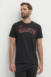 Nike pamut póló San Francisco Giants fekete, férfi, nyomott mintás - fekete S