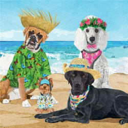 PPD Dogs' Beach Party papírszalvéta 33x33cm, 20db-os