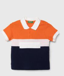 Benetton gyerek pamut póló narancssárga, mintás - narancssárga 116