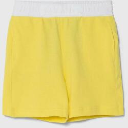 United Colors of Benetton gyerek pamut rövidnadrág sárga, állítható derekú - sárga 140 - answear - 9 290 Ft