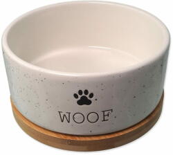  Dog Fantasy DOG FANTASY kerámia tál fehér WOOF alátéttel 16 x 6, 5 cm 850 ml