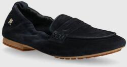 Tommy Hilfiger velúr mokaszin TH SUEDE MOCCASIN sötétkék, női, lapos talpú, FW0FW07714 - sötétkék Női 37