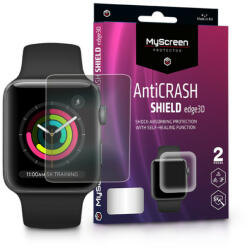 myscreen Apple Watch Series 3 (42 mm) ütésálló képernyővédő fólia - MyScreen Protector AntiCrash Shield Edge3D - 2 db/csomag - átlátszó