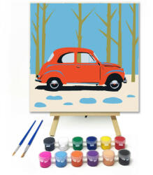  Piros autó az erdőben - gyerek számfestő készlet