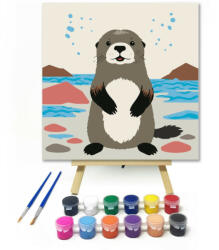  Hód a parton - gyerek számfestő készlet