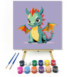  Zöld sárkány - gyerek számfestő készlet