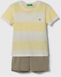 United Colors of Benetton gyerek pamut pizsama bézs, mintás - sárga 100