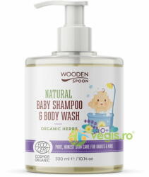 Wooden Spoon Sampon si Gel de Dus pentru Copii si Bebelusi Organic Herbs 0+ Luni Bio 300ml