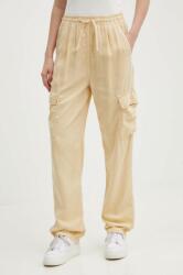 Pepe Jeans nadrág EVA női, bézs, magas derekú cargo, PL211738 - bézs XL