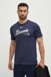 Nike t-shirt Atlanta Braves sötétkék, férfi, nyomott mintás - sötétkék XL